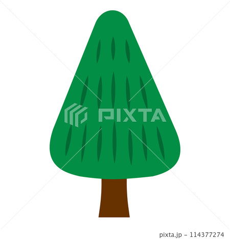 デフォルメしたかわいい木のベクターイラスト素材 114377274