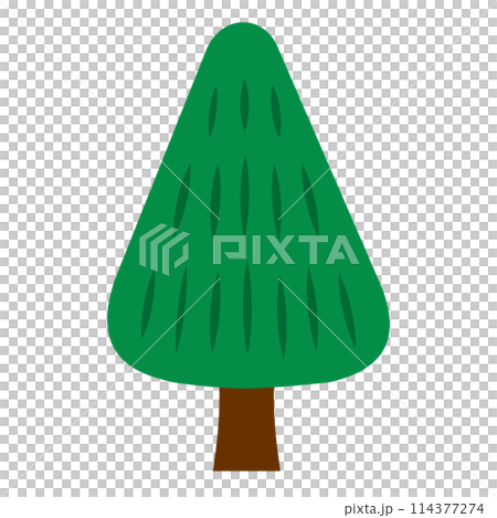 デフォルメしたかわいい木のベクターイラスト素材 114377274