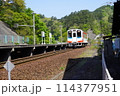 田野畑駅に到着する三陸鉄道 114377951