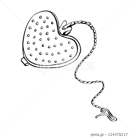 Line tea strainer in Victorian style, vector illustration. Hand drawn contour sketch on isolated background. Linear Line tea strainer in Victorian style, vector illustration. Hand drawn contour sketch on isolated background. Linear 114378217