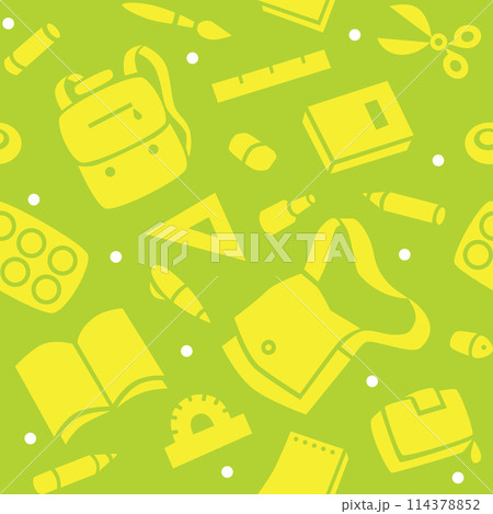 School pattern with education supplies School pattern with education supplies 114378852