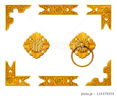 素材:高級感のある和のフレーム 素材:高級感のある和のフレーム 114379354