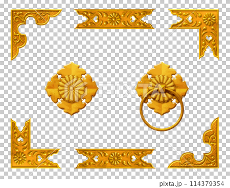 素材:高級感のある和のフレーム 素材:高級感のある和のフレーム 114379354