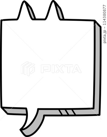 3d black and white color speech bubble balloon icon sticker memo keyword planner text box banner, flat png transparent element design 114380877