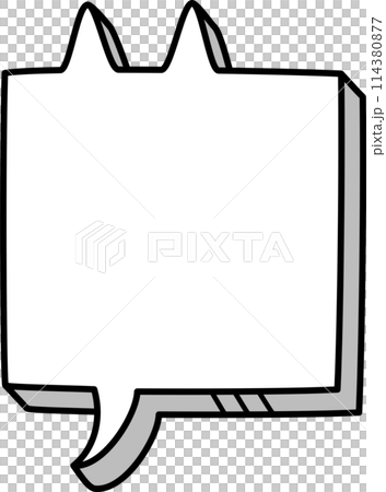 3d black and white color speech bubble balloon icon sticker memo keyword planner text box banner, flat png transparent element design 114380877