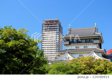 青空背景の小倉城 114380913