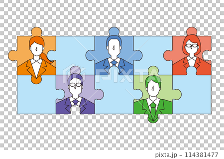 ビジネスチームのイメージイラスト 114381477
