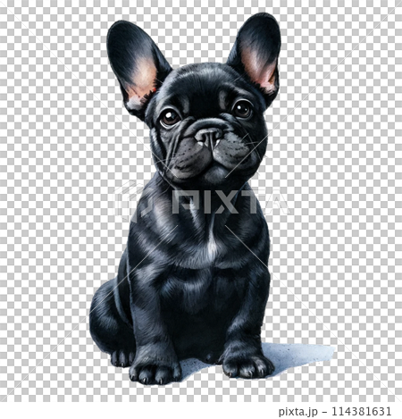 French bulldog black puppy 114381631