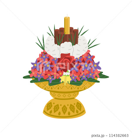 Flower tray for Teacher day vector 114382663