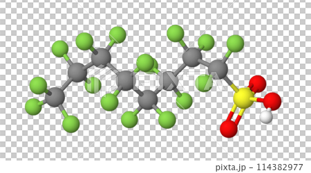 PFOS|ペルフルオロオクタンスルホン酸|3D構造 PFOS|ペルフルオロオクタンスルホン酸|3D構造 114382977