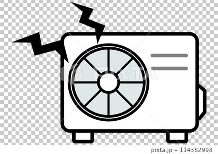 うるさい音がするエアコンの室外機 114382998