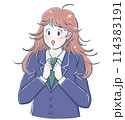 驚く女子高生 114383191