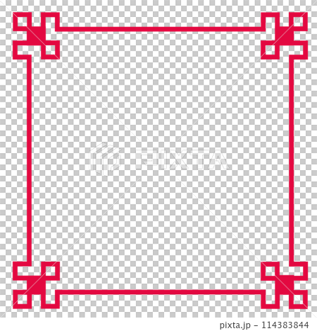 Red chinese style decorative border frame illustration Red chinese style decorative border frame illustration 114383844