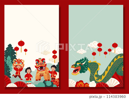 Flat Chinese new year banners Flat Chinese new year banners 114383960