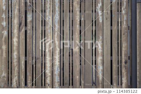 Textural background of wooden panels an old fence with a clear pattern of wood. ure, Space for text, 114385122