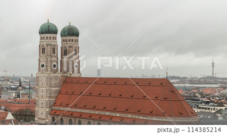 Aerial view of Frauenkirche or Cathedral of Our Dear Lady is a catholic church. Aerial view of Frauenkirche or Cathedral of Our Dear Lady is a catholic church. 114385214