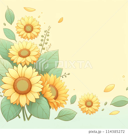 ひまわり/ヒマワリ/向日葵  メッセージカード 114385272