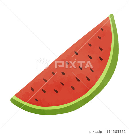 Watercolor vector illustration of a watermelon in childish style. 114385531