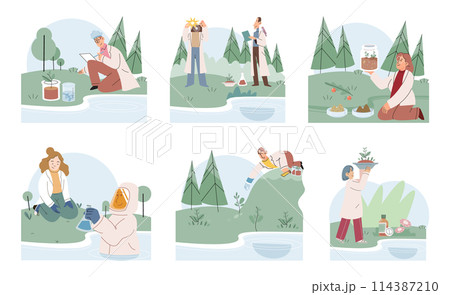 Nature science. Vector illustration. Studying natures processes and patterns contributes to advancement scientific knowledge Learning from natures wisdom guides us in developing sustainable Learning Nature science. Vector illustration. Studying natures processes and patterns contributes to advancement scientific knowledge Learning from natures wisdom guides us in developing sustainable Learning 114387210