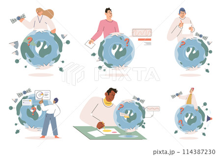 Nature science. Vector illustration. Learning from natures wisdom guides us in developing sustainable technologies Information derived from environmental studies informs our understanding complex Nature science. Vector illustration. Learning from natures wisdom guides us in developing sustainable technologies Information derived from environmental studies informs our understanding complex 114387230