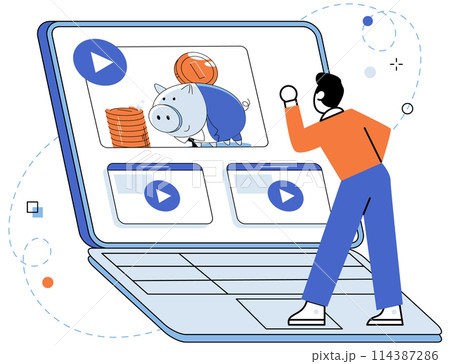 Video marketing vector illustration. Analysis video marketing campaigns provides insights into audience engagement and effectiveness Effective management ensures seamless execution video marketing Video marketing vector illustration. Analysis video marketing campaigns provides insights into audience engagement and effectiveness Effective management ensures seamless execution video marketing 114387286