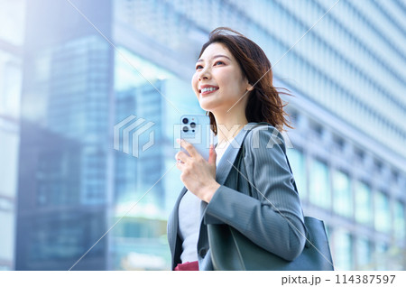 通勤するオシャレなビジネスウーマン 114387597