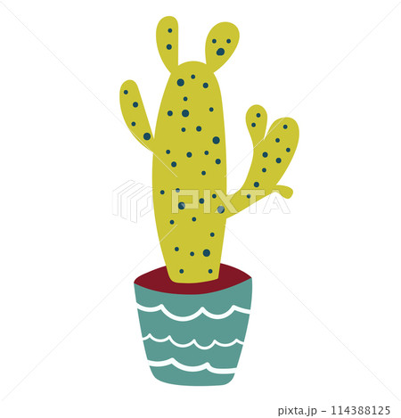 Home decor, succulent in stylish pot. Vector illustration Home decor, succulent in stylish pot. Vector illustration 114388125