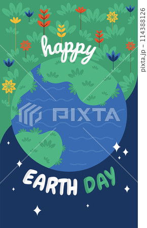 Geometric earth day card Vector 114388126