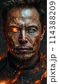 Portrait of a man. Half face in cyberspace. Artificial intelligence concept 114388209