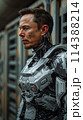 Portrait of a man. Half face in cyberspace. Artificial intelligence concept 114388214