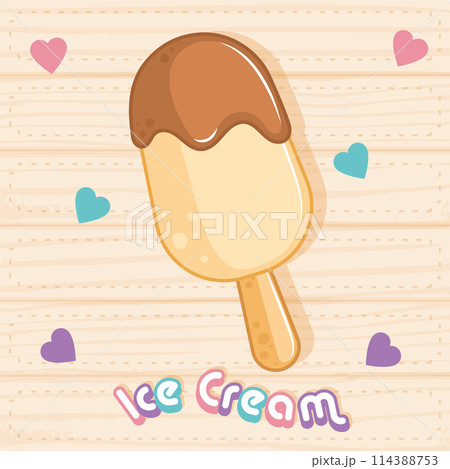 Pastry colored popsicle Vector 114388753
