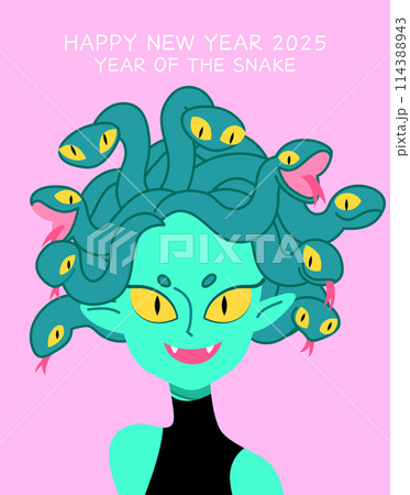 Cute medusa design year of the snake Cute medusa design year of the snake 114388943