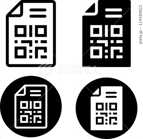QRコードが印刷された書類　アイコンセット 114389822