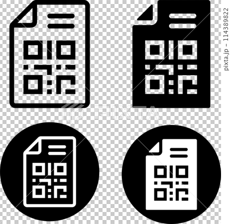 QRコードが印刷された書類　アイコンセット 114389822