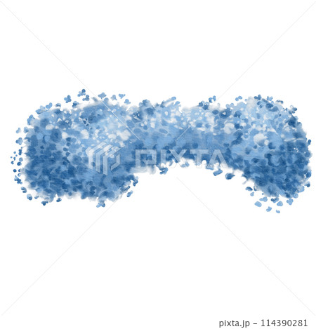Bougainvillea flower in monochrome colors blue and white. Clipart. Hand drawn watercolor illustration isolated on white background. For posters,csrds,invitations,stickers 114390281