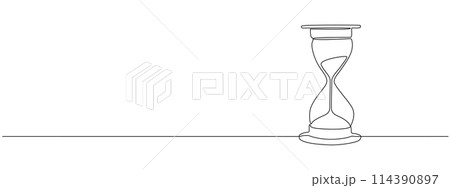 One continuous editable line of hourglass illustration. Time management, business deadline concept. Simple line vector illustration One continuous editable line of hourglass illustration. Time management, business deadline concept. Simple line vector illustration 114390897