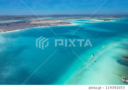 Bacalar seven colors lagoon in Quintana Roo 114391053
