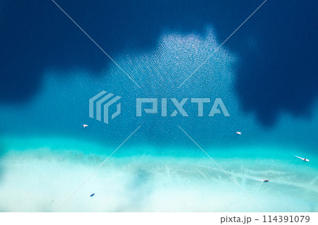 Bacalar seven colors lagoon in Quintana Roo 114391079