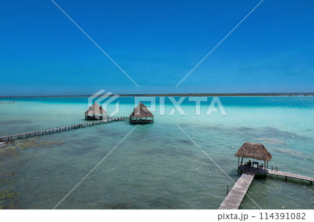 Bacalar seven colors lagoon in Quintana Roo Bacalar seven colors lagoon in Quintana Roo 114391082