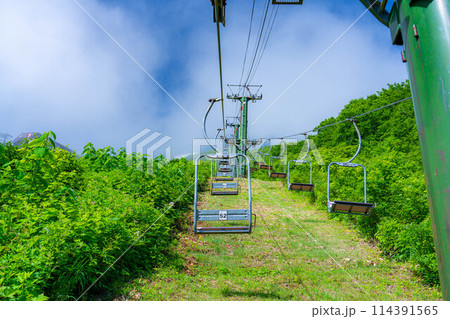 【山素材】白馬八方尾根のリフト【長野県】 114391565