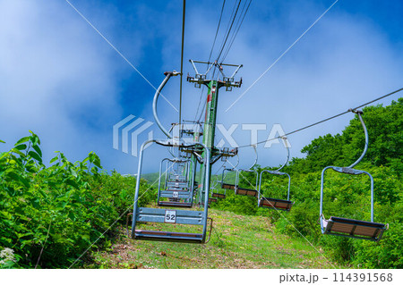 【山素材】白馬八方尾根のリフト【長野県】 114391568