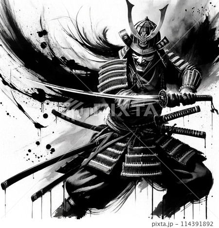 刀を構える戦国の武将 刀を構える戦国の武将 114391892