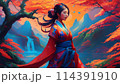 美しい髪の女性 114391910