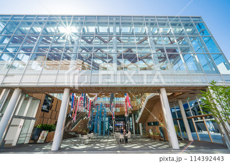 「青森県」八戸まちなか広場 「マチニワ」に飾られた鯉のぼり 「青森県」八戸まちなか広場 「マチニワ」に飾られた鯉のぼり 114392443