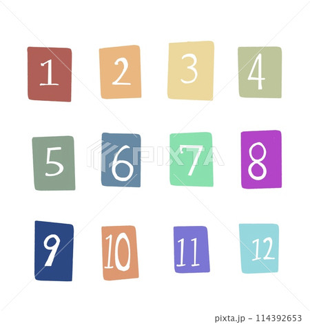 四角形に数字1から12 114392653