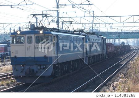 EF65 PF国鉄色（1038）+EF66 新更新色 重連貨物 114393269