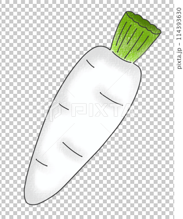 ゆるめシンプル大根　アナログ風 114393630