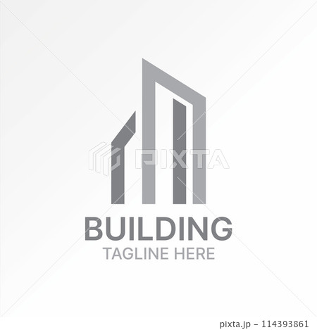 Logo design graphic concept creative premium abstract vector stock letter initial RM font like line architecture building. Related typography monogram 114393861