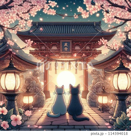 猫と神社 神秘の出会い 猫と神社 神秘の出会い 114394018