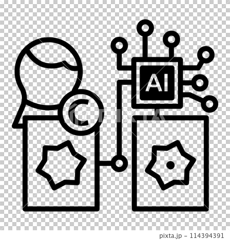 Icons that are similar to other people's copyrighted work in AI-generated 114394391